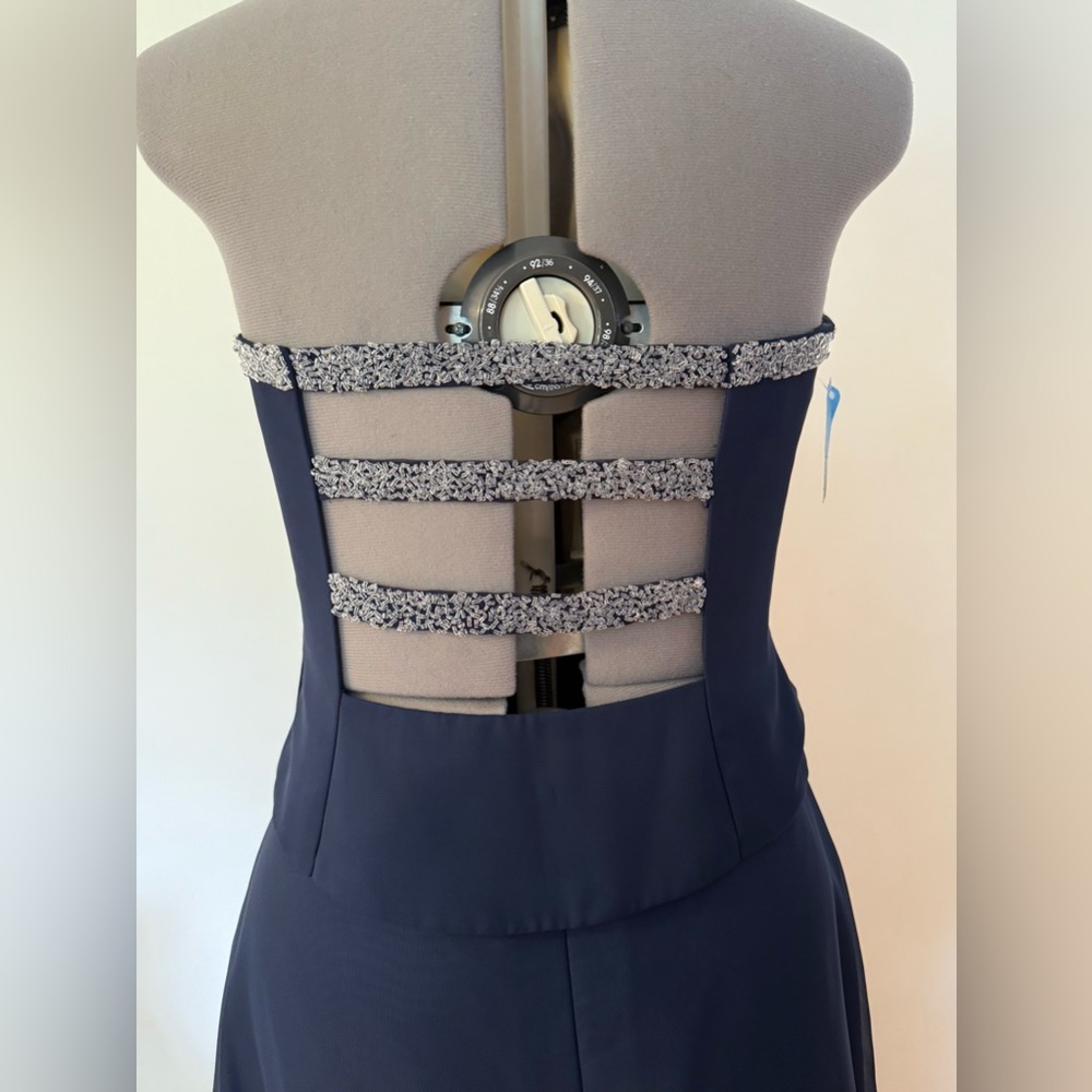 Impressions Navy Blue Strapless Two Piece Gown with Beading - Picture 5 of 5